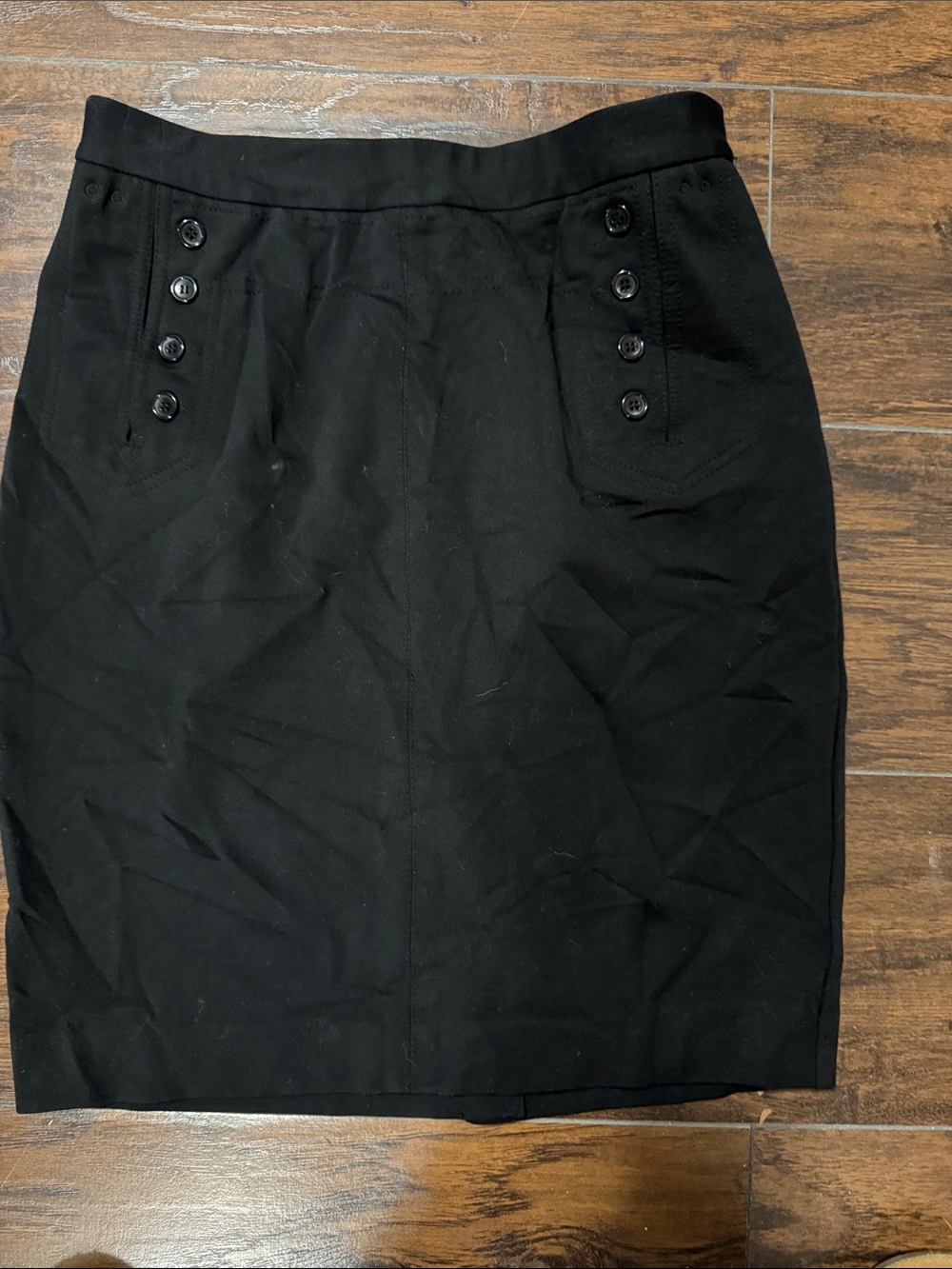 The Limited Black Button-Accent Pencil Skirt